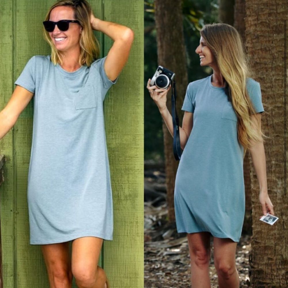 Free Fly Bamboo Flex T-shirt Pocket Dress Green